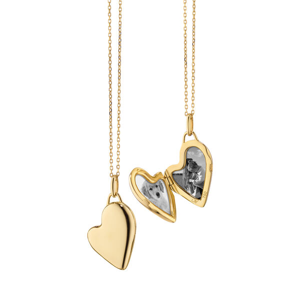 Petite Slim Lockets Yellow Gold Heart Pendant